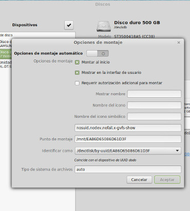 Montar unidades NTFS y FAT en el arranque con Linux Mint. 
