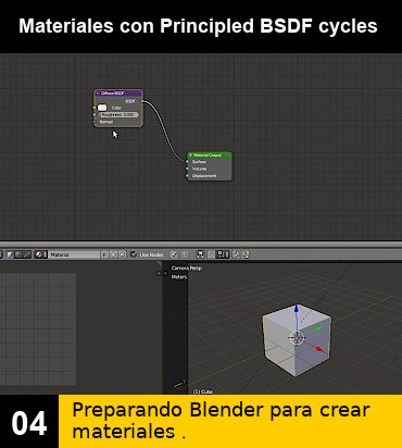 Materiales con Principled BSDF : Preparando Blender para crear materiales.
